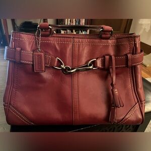 Coach Y2K vintage Cherry Red Leather Shoulder Bag